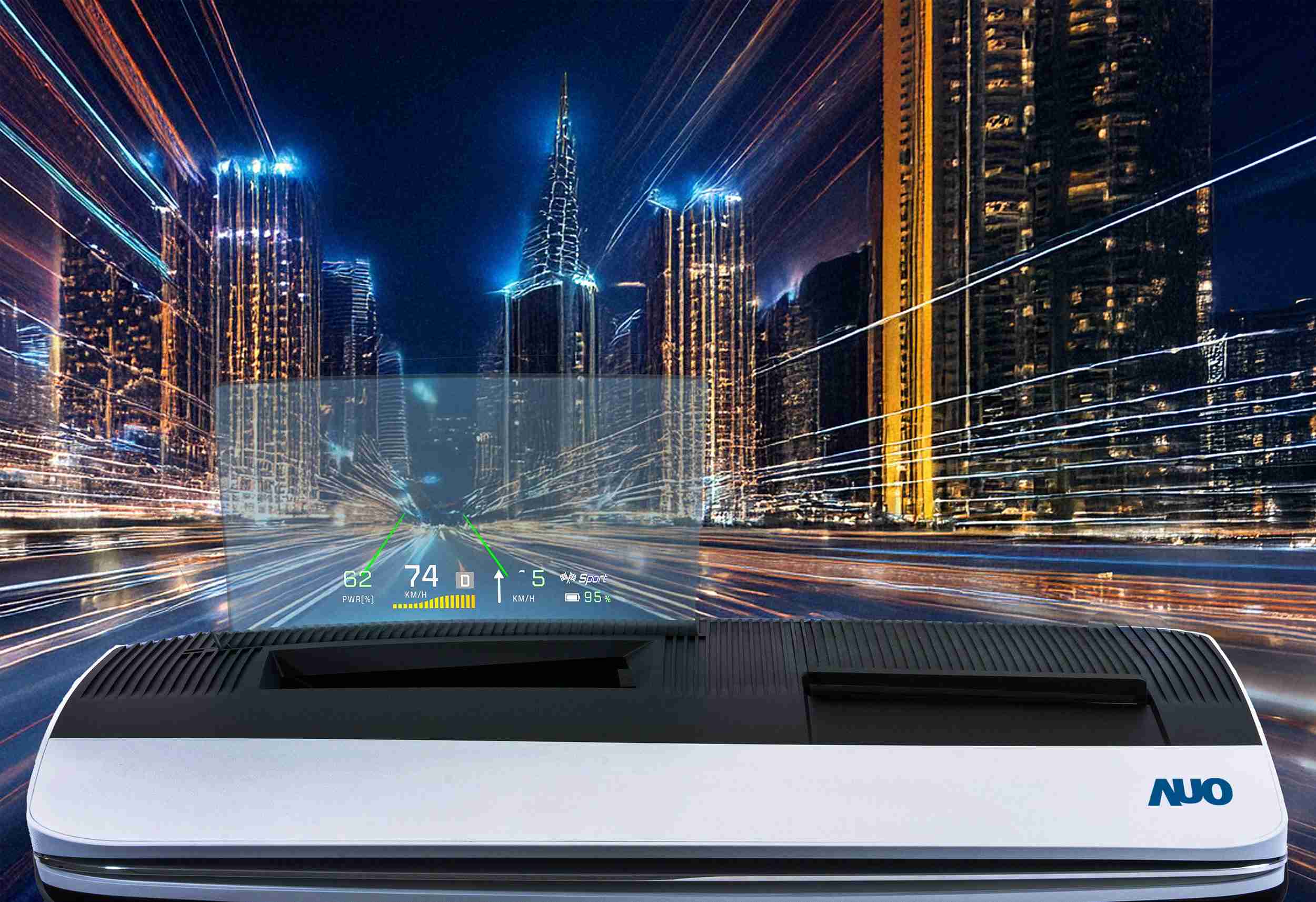 尊龙集团推出13吋Micro LED抬头显示器，，，提供高入眼亮度、、、、高色彩饱和度的显示质量，，，，在阳光下或黑暗中都清晰可见，，，并利用Micro LED模块体积小的优势，，，，解决车用空间有限的痛点